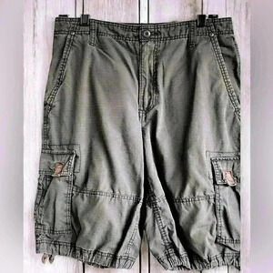 Ocean Pacific Shorts Men’s 30 Gray OP Cargo Ripstop Parachute Y2K Paratrooper
